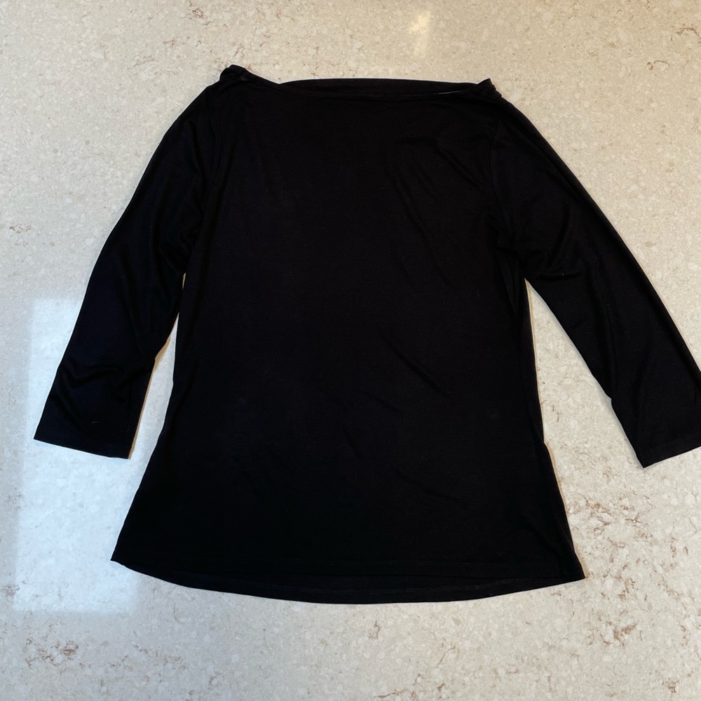 Boden cowl neck top, black, wool blend, size 10